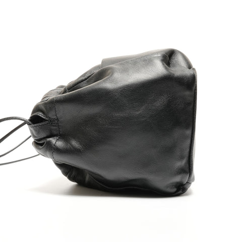 JIL SANDER Leather Drawstring Bag Shoulder Bag black WS26729