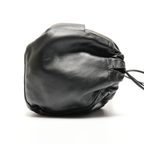JIL SANDER Leather Drawstring Bag Shoulder Bag black WS26729