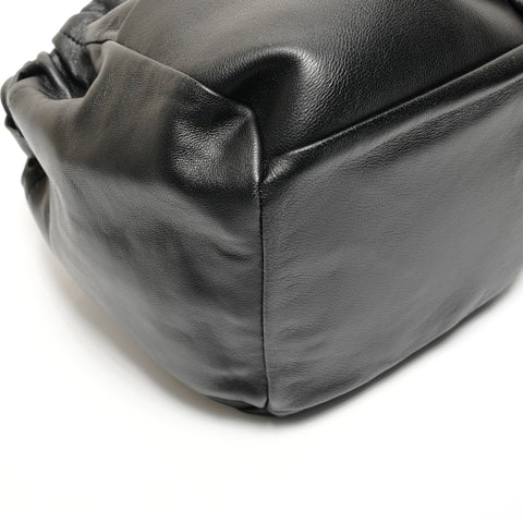 JIL SANDER Leather Drawstring Bag Shoulder Bag black WS26729