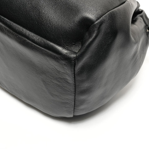 JIL SANDER Leather Drawstring Bag Shoulder Bag black WS26729
