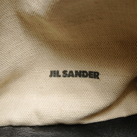 JIL SANDER Leather Drawstring Bag Shoulder Bag black WS26729