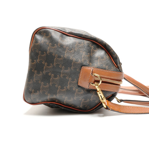 CELINE Macadam PVC Trim-off Logo Boston bag Brown WS26730