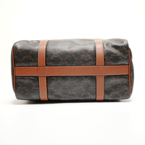 CELINE Macadam PVC Trim-off Logo Boston bag Brown WS26730