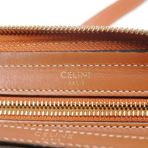 CELINE Macadam PVC Trim-off Logo Boston bag Brown WS26730