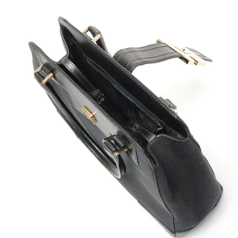 GUCCI Canvas G logo Handbag black WS26731