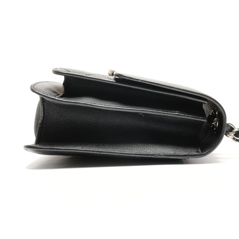 CHANEL No. 24 2017-2018 Half Coco Caviar Chain Shoulder Shoulder Bag black WS26734