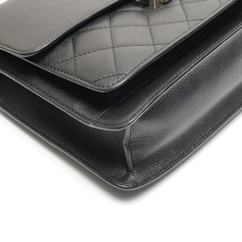 CHANEL No. 24 2017-2018 Half Coco Caviar Chain Shoulder Shoulder Bag black WS26734