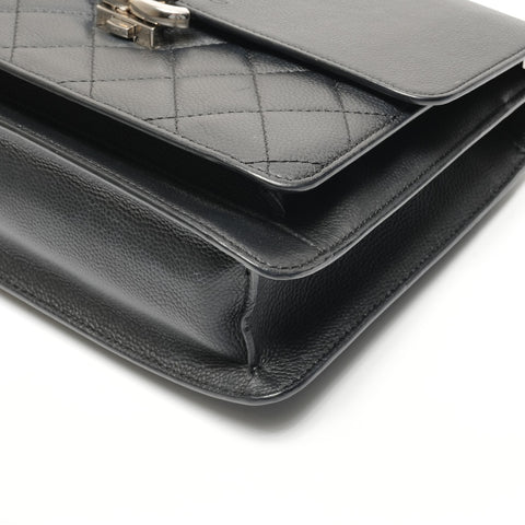 CHANEL No. 24 2017-2018 Half Coco Caviar Chain Shoulder Shoulder Bag black WS26734