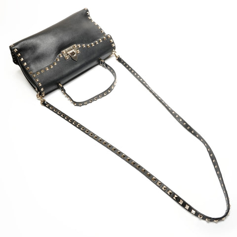 Studded leather Shoulder Bag black WS26735