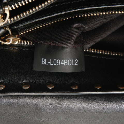 Studded leather Shoulder Bag black WS26735