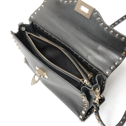 Studded leather Shoulder Bag black WS26735