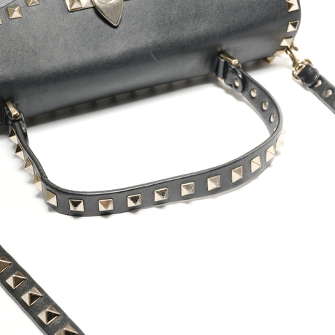 Studded leather Shoulder Bag black WS26735
