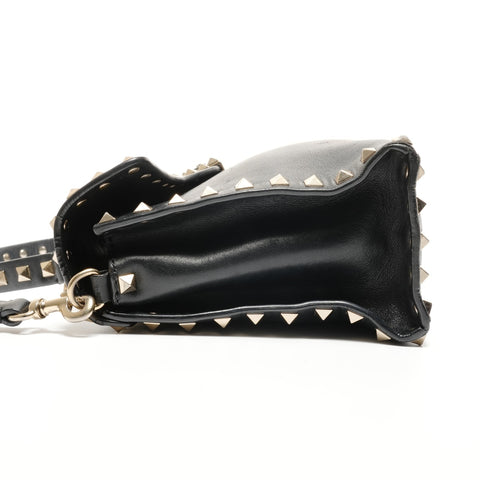 Studded leather Shoulder Bag black WS26735