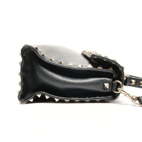 Studded leather Shoulder Bag black WS26735