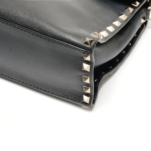 Studded leather Shoulder Bag black WS26735