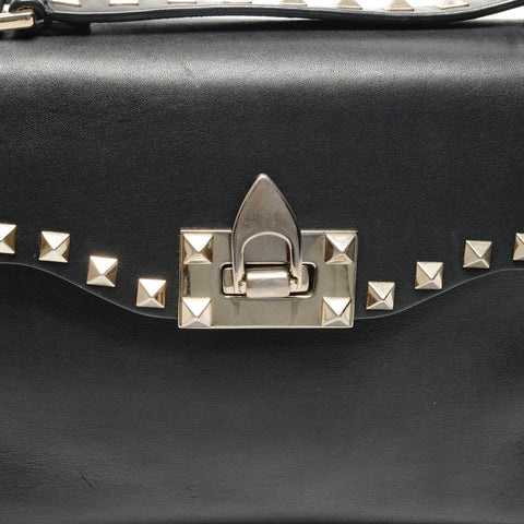 Studded leather Shoulder Bag black WS26735