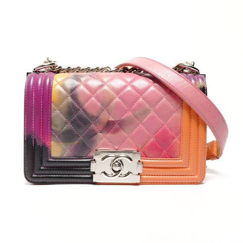 CHANEL 20s 2014-2015 Boy Chanel Flower Power Lambskin Shoulder Bag multicolor WS26737