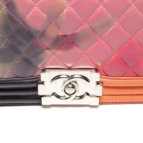 CHANEL 20s 2014-2015 Boy Chanel Flower Power Lambskin Shoulder Bag multicolor WS26737