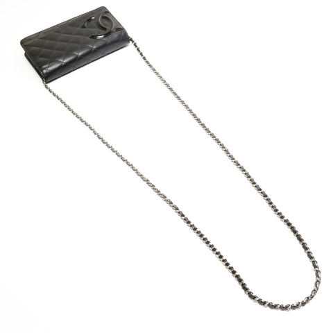 CHANEL No. 18 2013-2014 Cambon Line Chain Wallet Shoulder Bag black WS26738