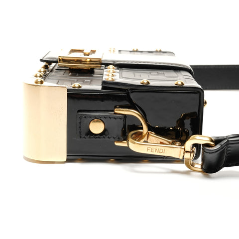 FENDI Baguette Hard Trunk Zucca Shoulder Bag black WS26739