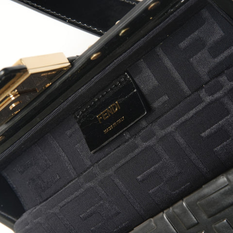 FENDI Baguette Hard Trunk Zucca Shoulder Bag black WS26739