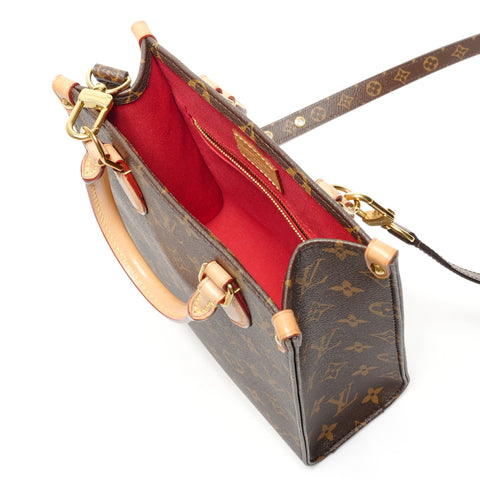 LOUIS VUITTON Monogram Sac Plat BB Handbag Brown WS26740