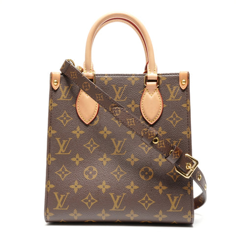 LOUIS VUITTON Monogram Sac Plat BB Handbag Brown WS26740