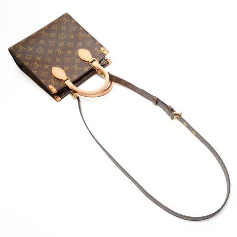 LOUIS VUITTON Monogram Sac Plat BB Handbag Brown WS26740