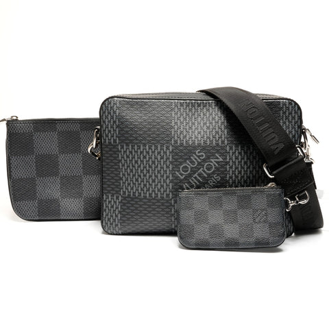 LOUIS VUITTON Damier Trio Messenger Bag Shoulder Bag black WS26743