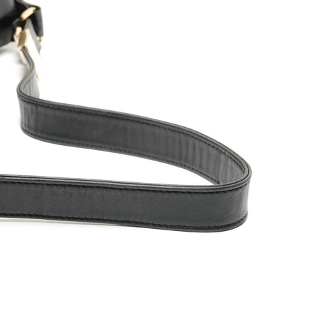 CHANEL No. 6 2000-2002 Chocolate Bar COCO Mark Lambskin Shoulder Bag black WS26744