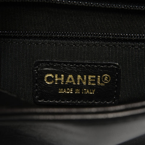 CHANEL No. 6 2000-2002 Chocolate Bar COCO Mark Lambskin Shoulder Bag black WS26744