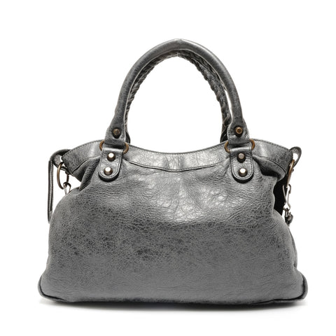 BALENCIAGA The First Leder 2-Wege-Schultertasche mit Spiegel grau WS26746