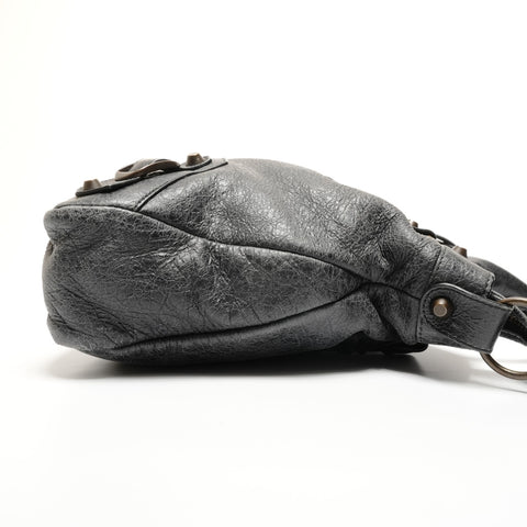 BALENCIAGA The First Leder 2-Wege-Schultertasche mit Spiegel grau WS26746