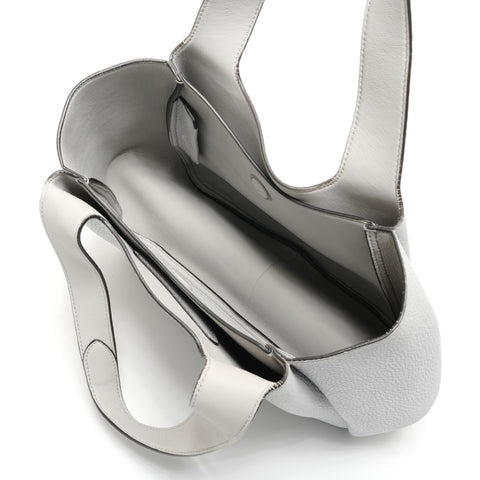 PRADA Vitello Dino Soft Leather Handbag gray WS26747