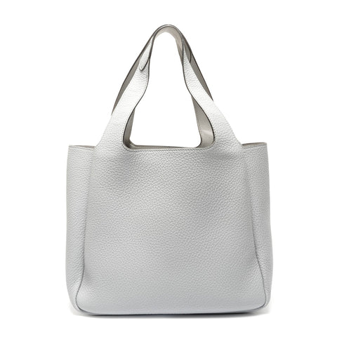 PRADA Vitello Dino Soft Leather Handbag gray WS26747