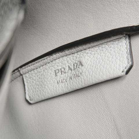 PRADA Vitello Dino Soft Leather Handbag gray WS26747