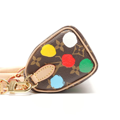 LOUIS VUITTON Nogram NanoSpeedy Yayoi Kusama Handbag Brown WS26750