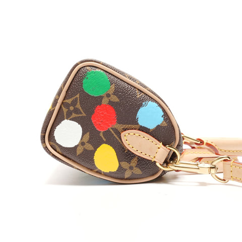 LOUIS VUITTON Nogram NanoSpeedy Yayoi Kusama Handbag Brown WS26750