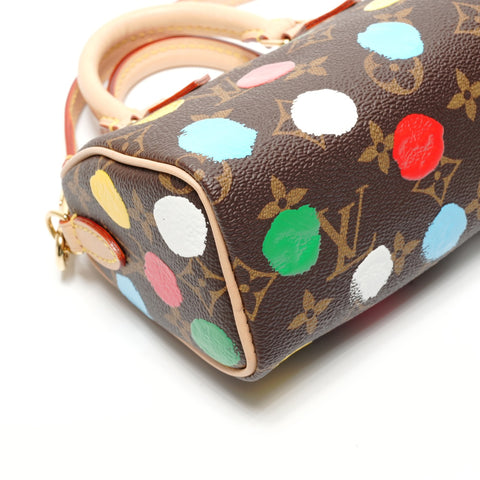 LOUIS VUITTON Nogram NanoSpeedy Yayoi Kusama Handbag Brown WS26750