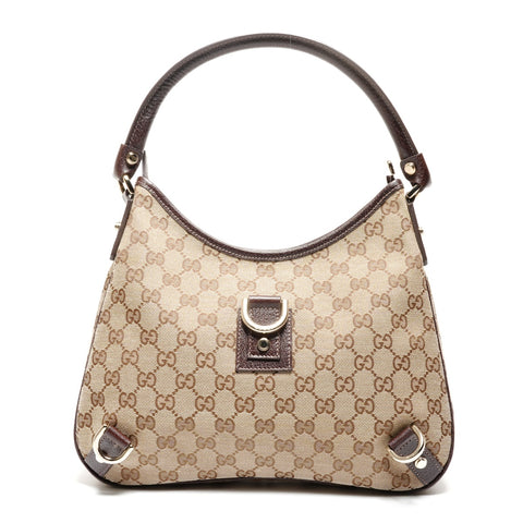 GUCCI Abby GG Canvas Hobo One Belt Shoulder Bag beige WS26753