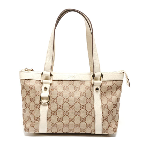 GUCCI GG Canvas Abbey Tote Shoulder Bag beige WS26754