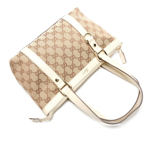 GUCCI GG Canvas Abbey Tote Shoulder Bag beige WS26754