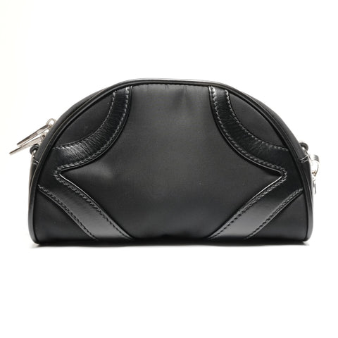 PRADA Nylon Leather Tessuto Shoulder Bag black WS26757