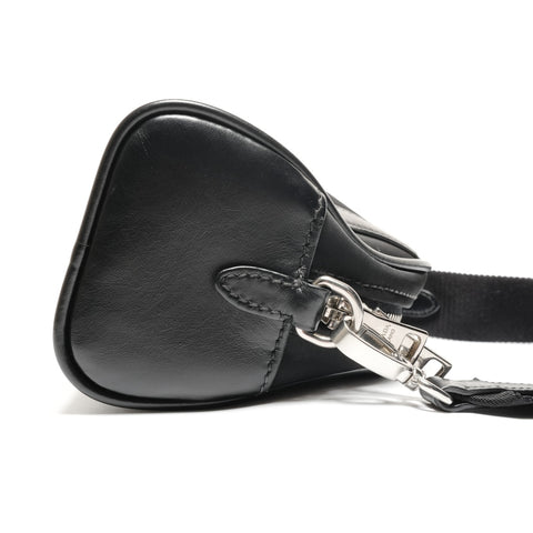 PRADA Nylon Leather Tessuto Shoulder Bag black WS26757