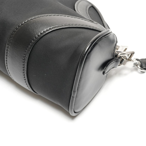 PRADA Nylon Leather Tessuto Shoulder Bag black WS26757
