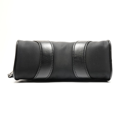 PRADA Nylon Leather Tessuto Shoulder Bag black WS26757