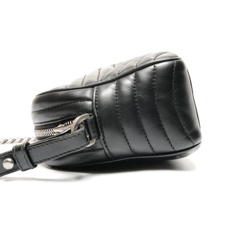 PRADA Leather Diagram Camera Bag Chain Shoulder Bag black WS26759