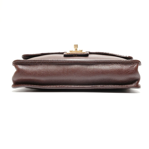 CHANEL No. 8 2003-2004 Lambskin Flap Chain Shoulder Bag Brown WS26760