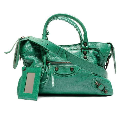 BALENCIAGA Classic The City S 2way Handbag green WS26761