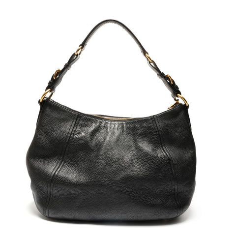 PRADA leather one belt Shoulder Bag black WS26763